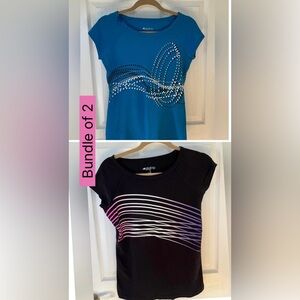 Bundle 2 Ideology Blue and Black Activewear Tops